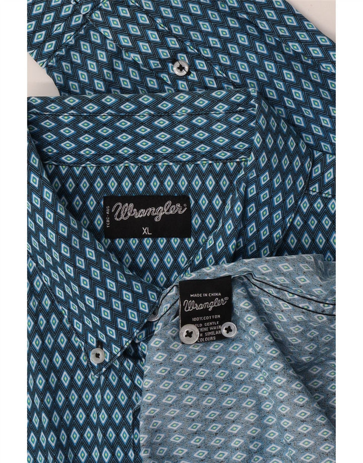 Camicia da uomo Wrangler XL Blu Argyle/Diamond Cotton