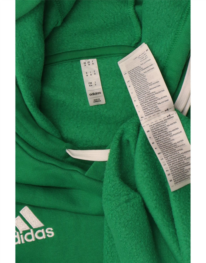 Felpa con cappuccio da uomo Adidas in cotone verde medio
