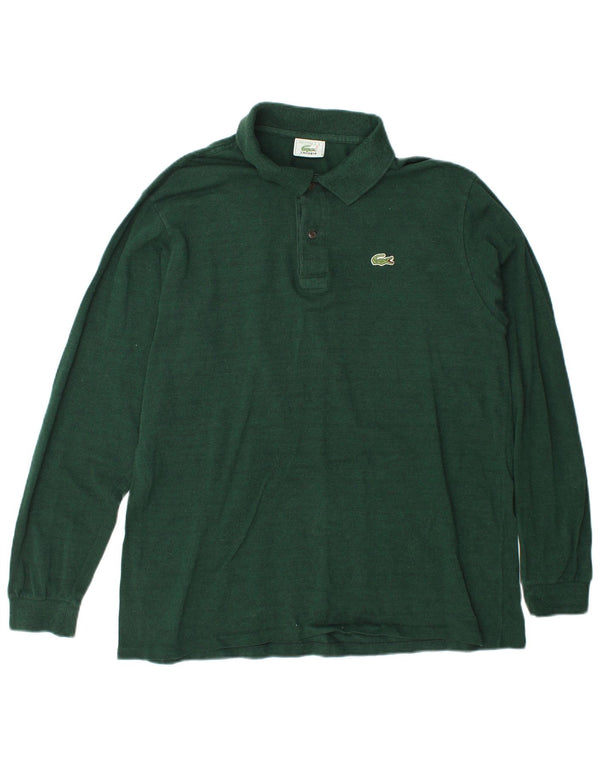 Polo da uomo a maniche lunghe Lacoste taglia 6 XL in cotone verde