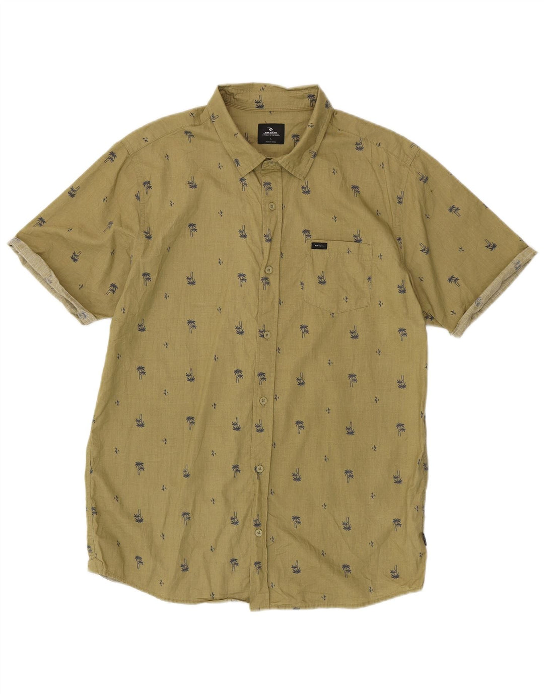 Camicia a maniche corte da uomo Rip Curl grande in cotone floreale kaki