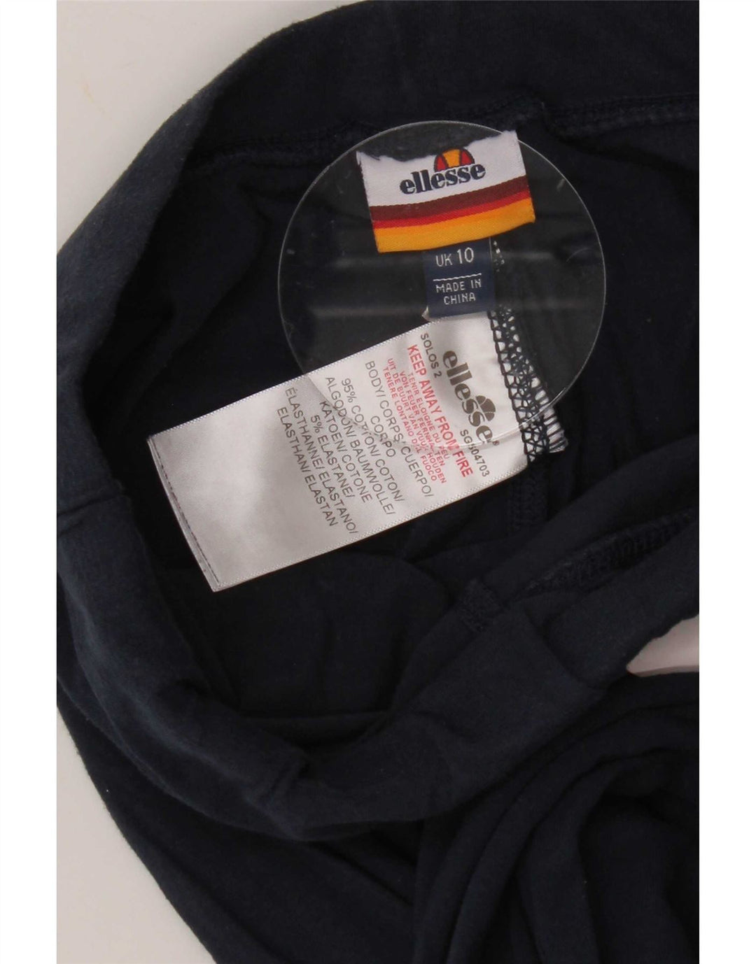 Leggings grafici da donna Ellesse UK 10 piccoli in cotone blu navy