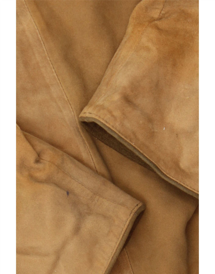 Giacca vintage in pelle scamosciata Trachten da donna EU 36 piccola in pelle beige