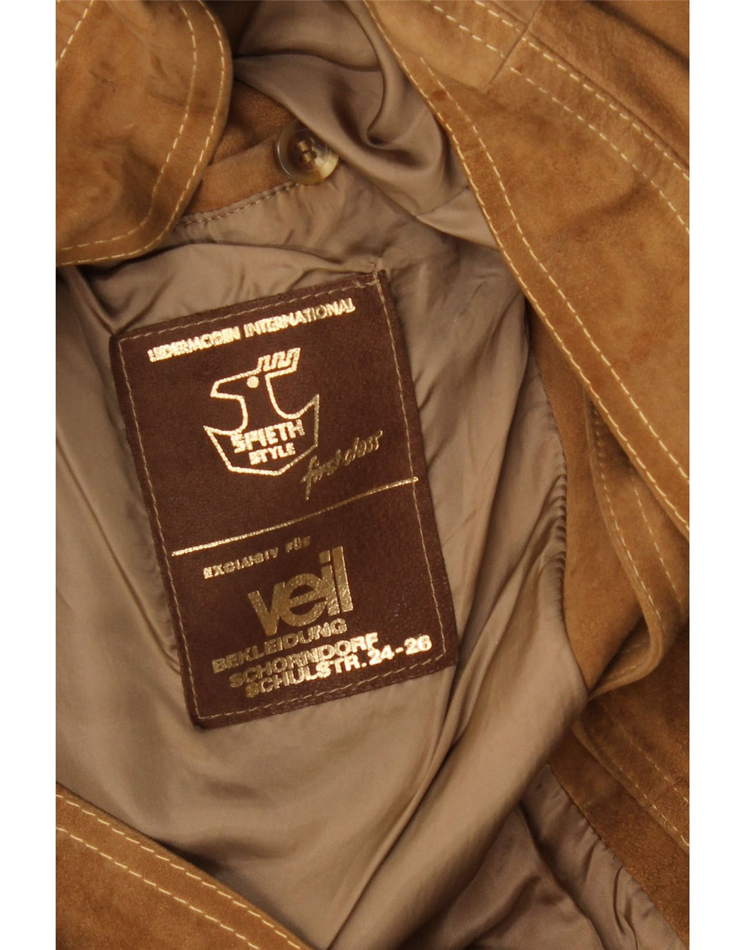 Giacca vintage in pelle scamosciata da uomo UK 38 Marrone medio