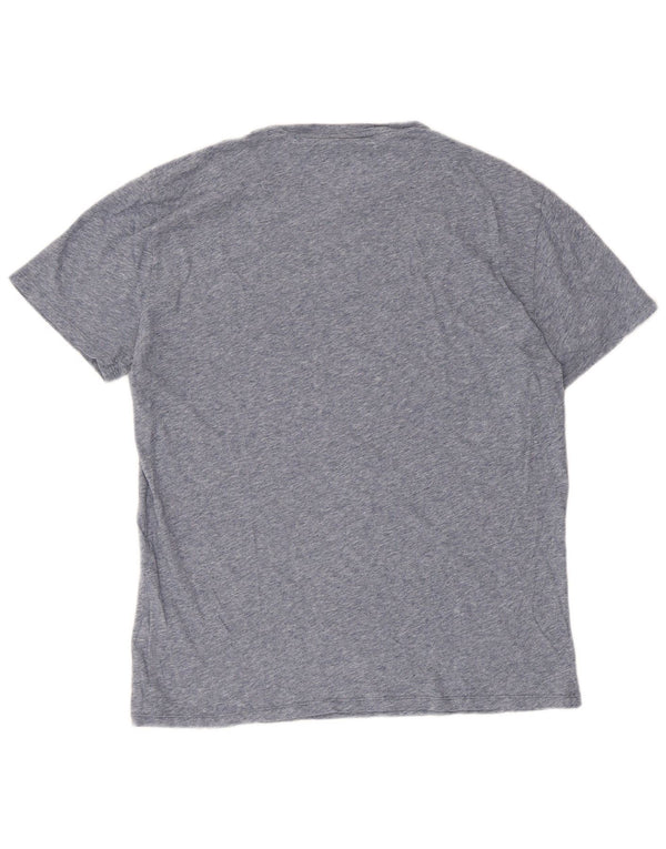 T-shirt da uomo vestibilità regolare Lacoste taglia 4 in cotone mélange blu medio