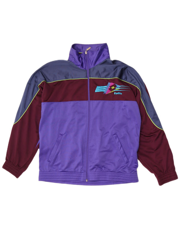 Giacca da ginnastica grafica da uomo Lotto Top in poliestere color block viola medio