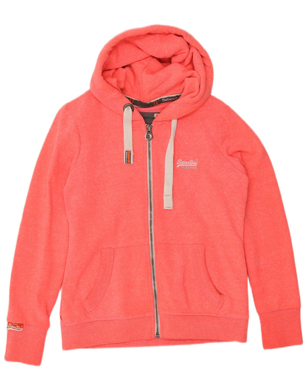 Maglione con cappuccio e zip da donna Superdry UK 16 Large Rosa Poliestere