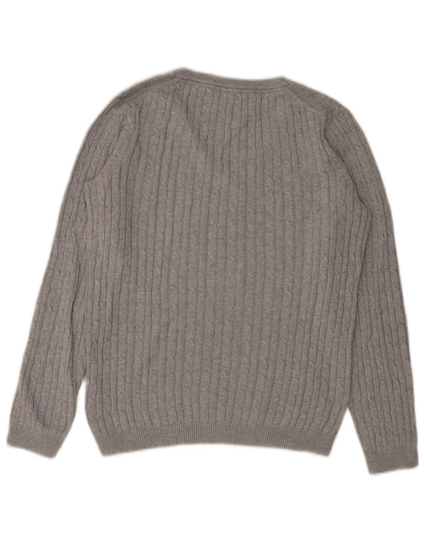 Crew Clothing Maglione da donna con scollo a V UK 12 Cotone grigio medio