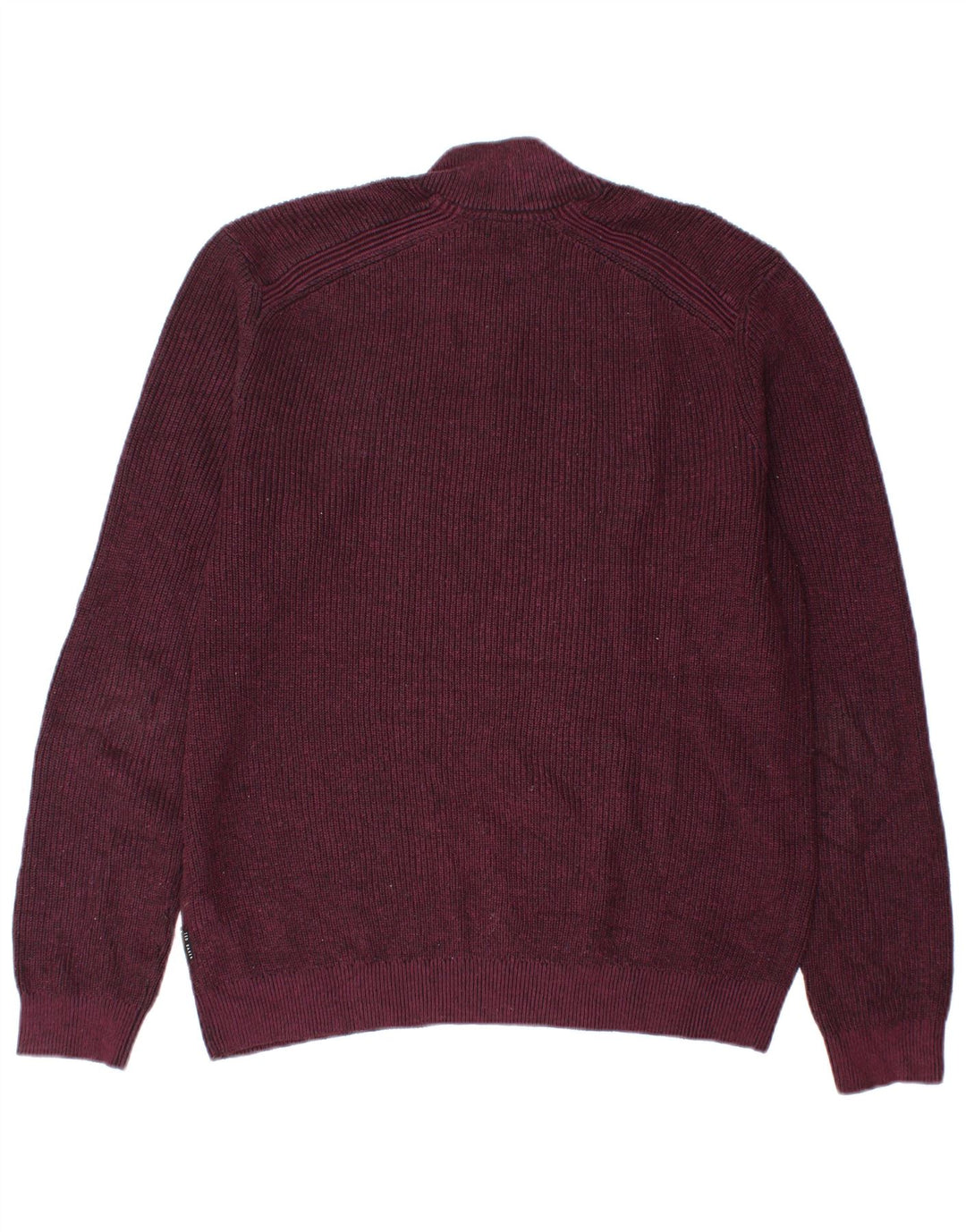 Ted Baker Maglione da uomo con collo con zip, taglia 4, grande, in poliestere bordeaux
