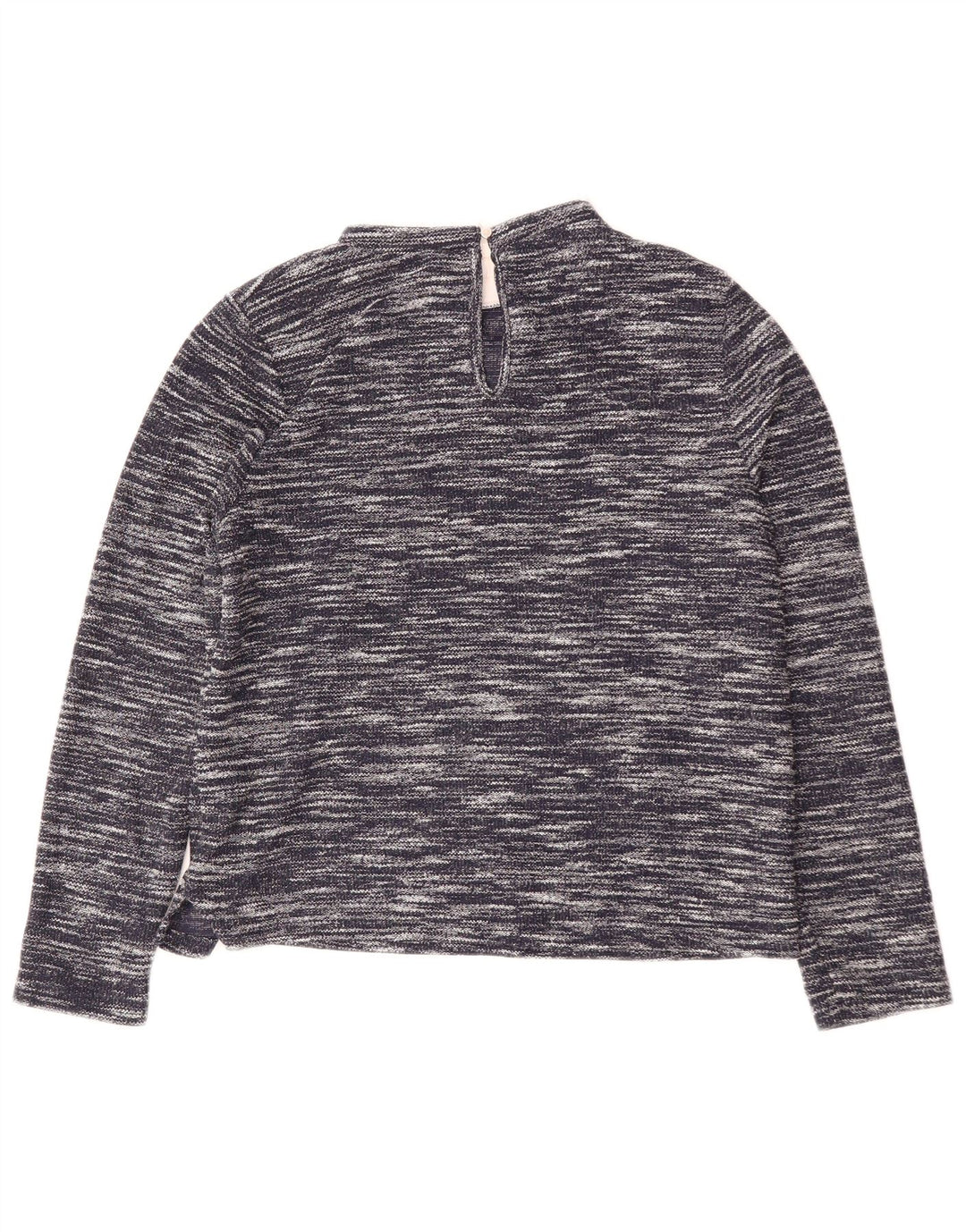 Top camicetta a maniche lunghe da donna Oasis UK 14 medio blu navy screziato