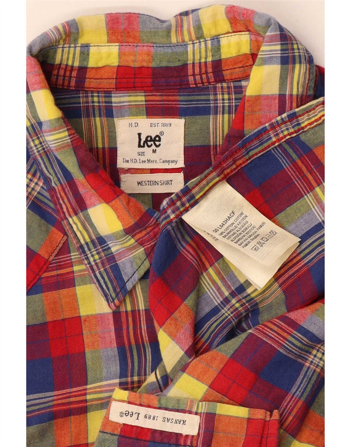 Camicia western da uomo Lee in cotone a quadri rossi medi