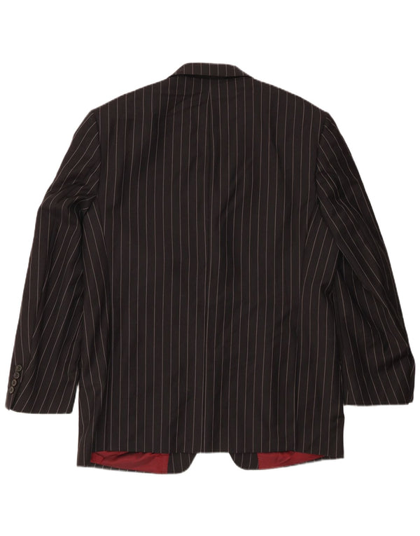Giacca blazer a 3 bottoni Marks & Spencer da uomo UK 42 grande gessato nero