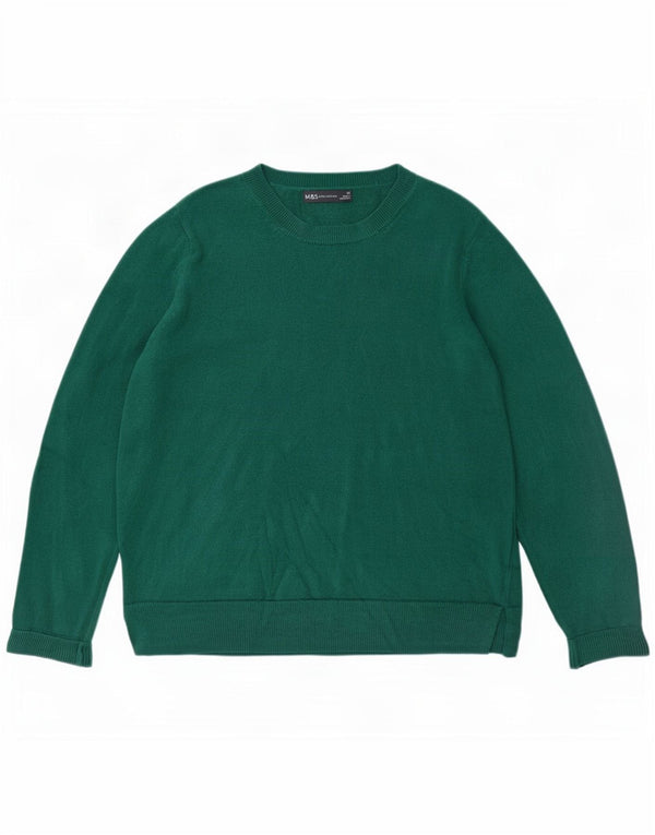 Maglione maglione girocollo da donna Marks & Spencer UK 14 Acrilico verde medio