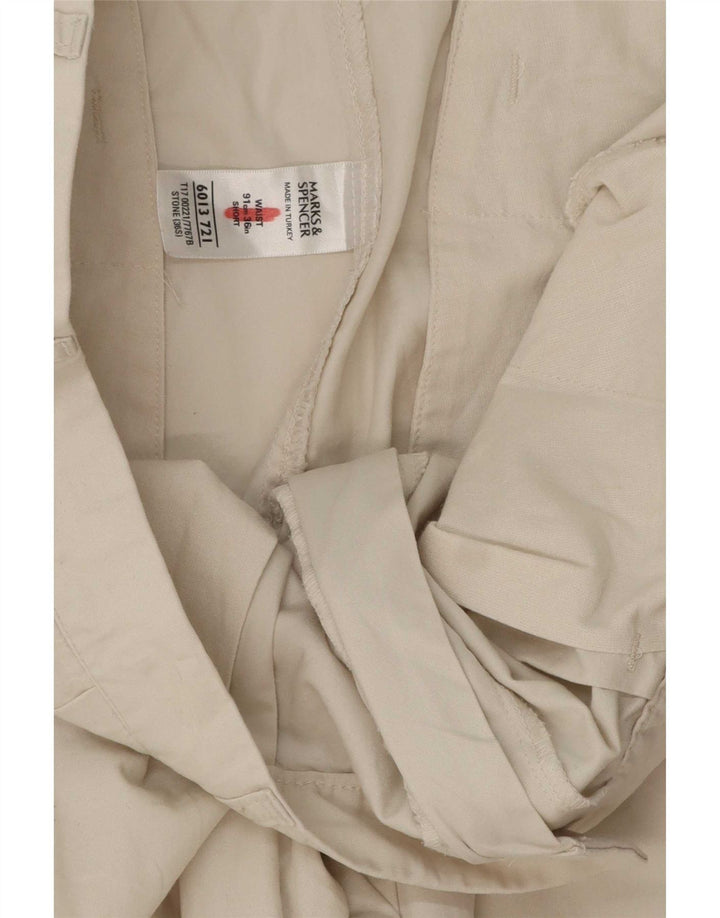 Pantaloncini chino con pegged Marks & Spencer da uomo blu W36 Large Beige