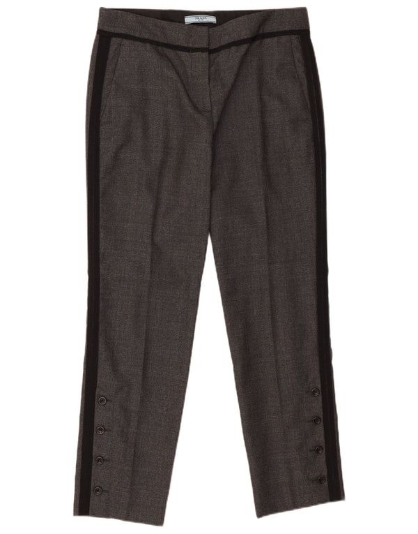 Prada Womens Slim Casual Trousers IT 40 Small W26 L28 Grey Colourblock