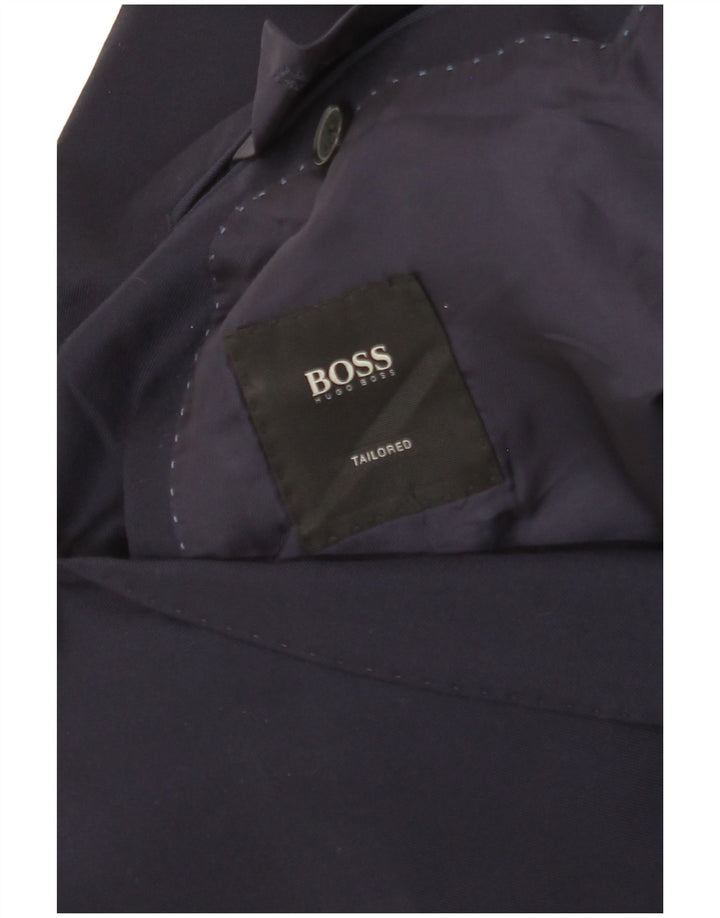 Giacca blazer da uomo su misura a 2 bottoni Hugo Boss UK 36 piccola blu navy