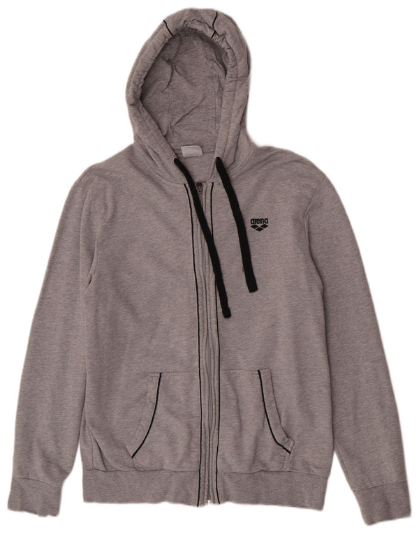 Maglione con cappuccio e zip da donna Arena UK 16 Cotone a righe grandi grigie