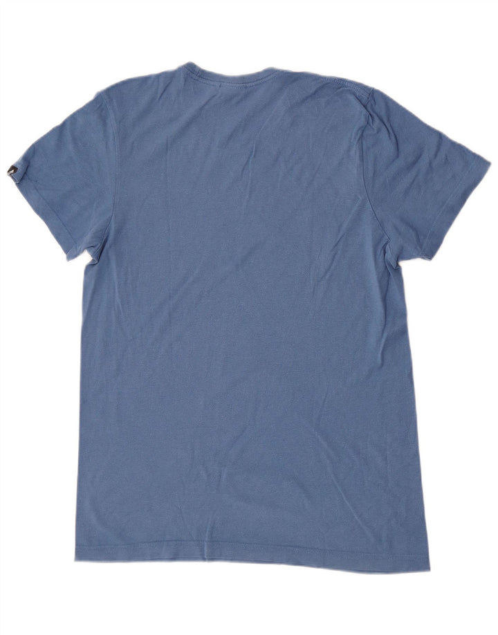 T-shirt grafica da uomo Adidas Top piccola in cotone blu