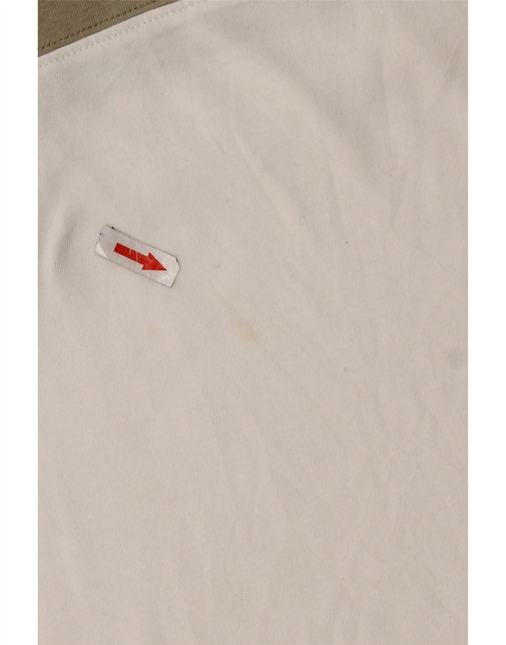 Felpa grafica da uomo ADIDAS, maglione medio, bianco sporco, cotone color block