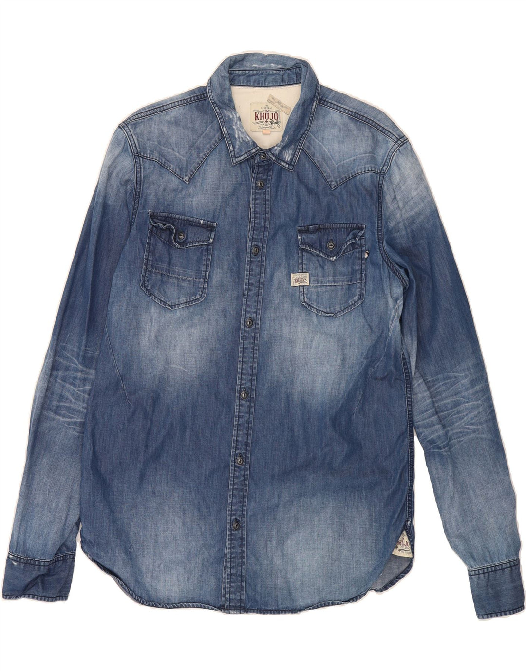 KHUJO Mens Denim Shirt XL Blue Cotton Vintage KHUJO and Second-Hand KHUJO from Messina Hembry 