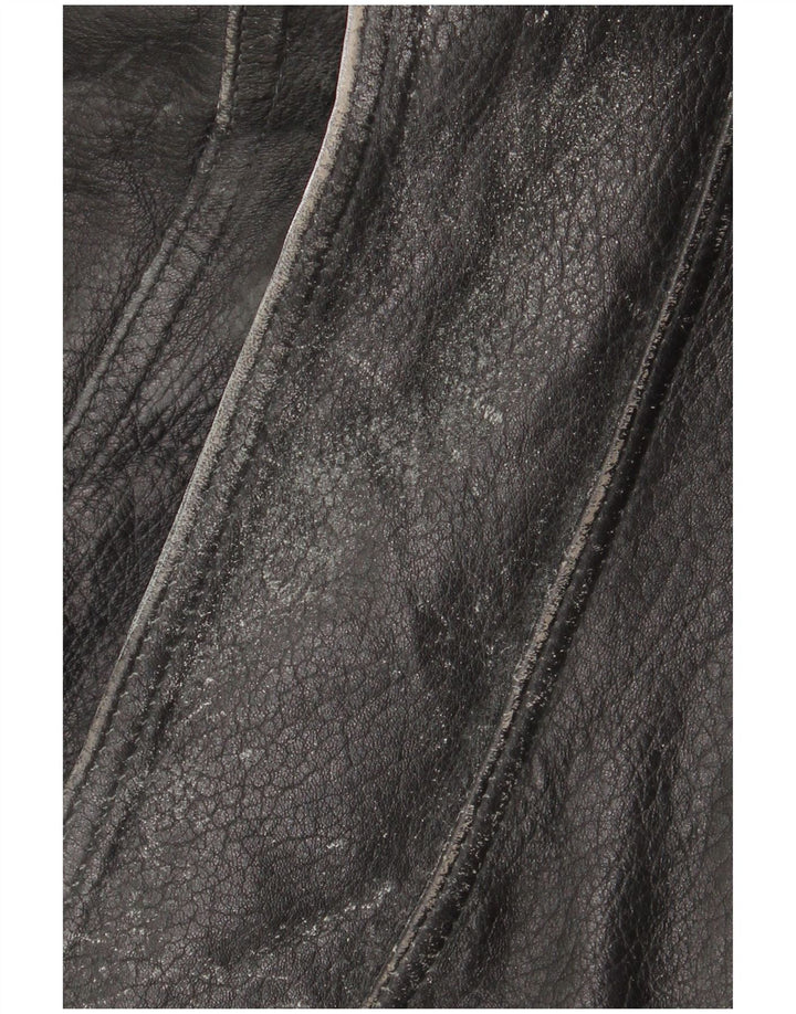 Giacca da motociclista in pelle da uomo Clout UK 42 XL Pelle nera