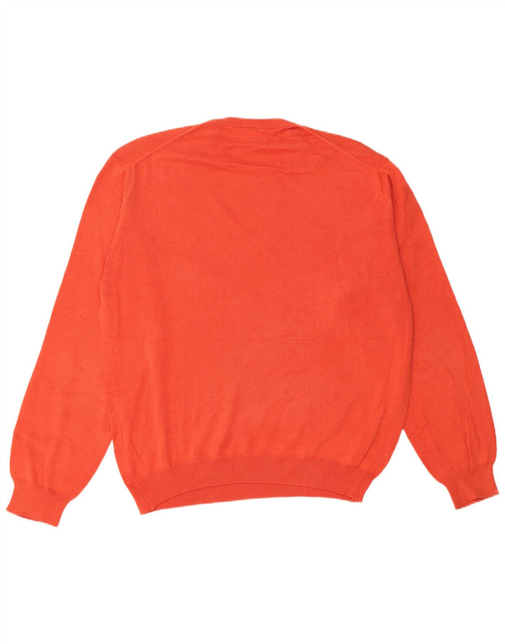 Maglione maglione girocollo da uomo Lacoste taglia 4 cotone arancione medio