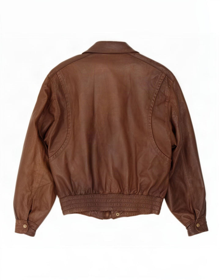 Giacca in pelle vintage da uomo UK 38 Marrone medio