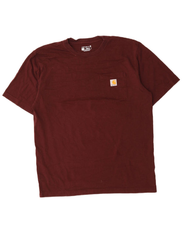 Carhartt T-shirt alta da uomo ampia e vestibilità ampia, grande in cotone marrone