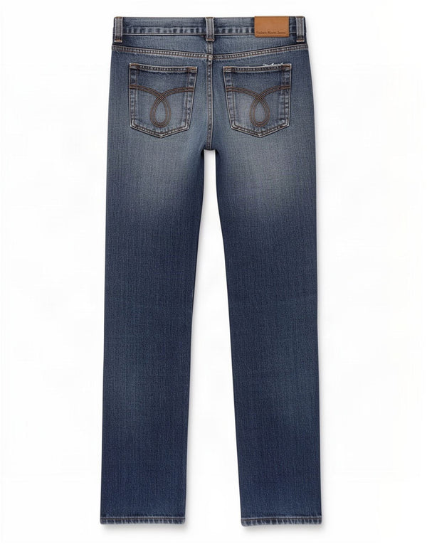 Calvin Klein Mens Straight Jeans W32 L30 Blue Cotton