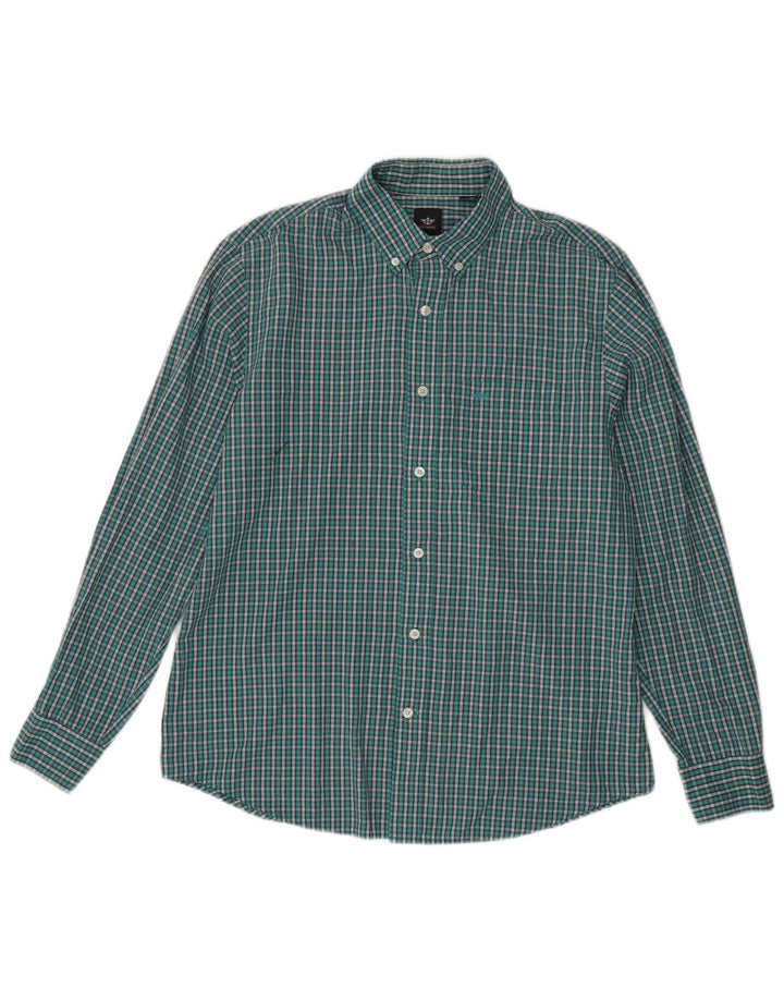 Camicia da uomo in flanella Dockers a quadri verde medio