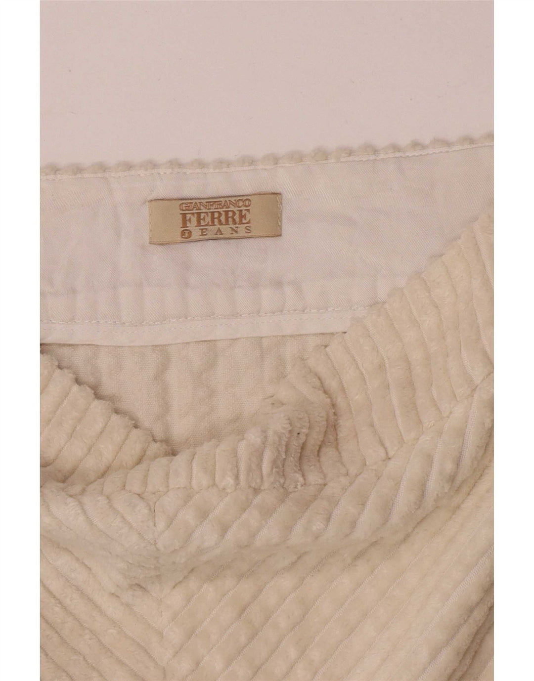 Gonna in velluto a coste da donna Gianfranco Ferre W30 medio bianco sporco