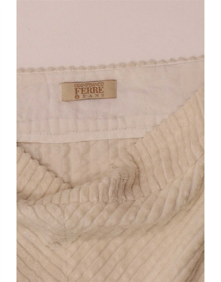Gonna in velluto a coste da donna Gianfranco Ferre W30 medio bianco sporco