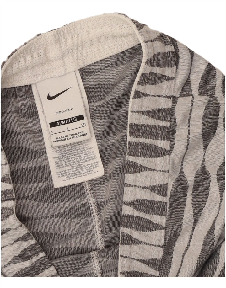 Pantaloncini sportivi Nike Dri Fit Slim Fit da uomo piccoli in poliestere geometrico grigio