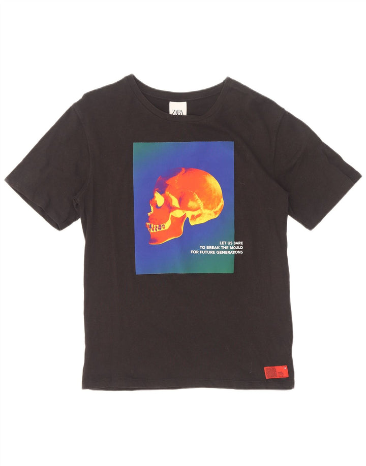 T-shirt grafica da uomo Zara Top Small nera