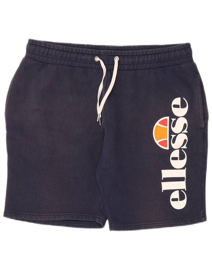Pantaloncini sportivi grafici da uomo Ellesse di grandi dimensioni in cotone blu navy