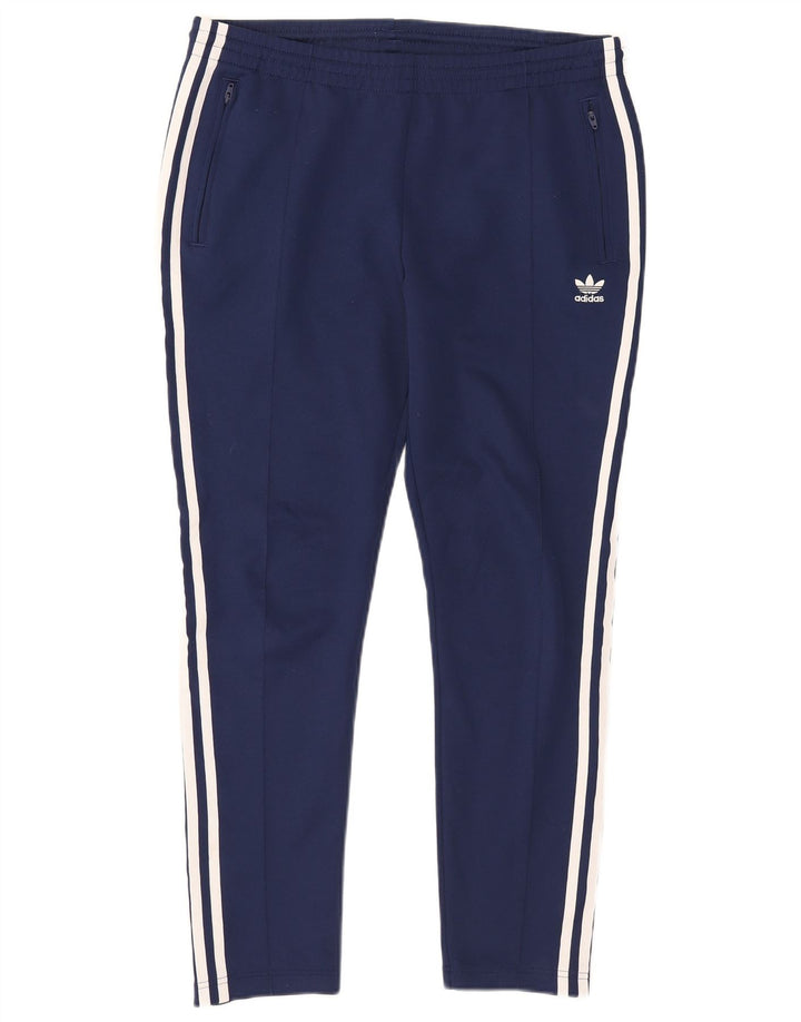 Pantaloni da tuta da donna Adidas UK 14 Large Blu Navy Poliestere