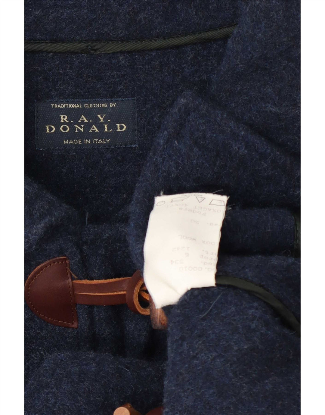 Montgomery vintage da uomo IT 50 grande in lana blu navy
