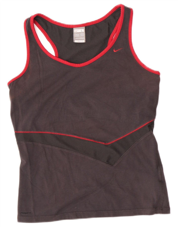 Canotta Nike da donna UK 14/16 grande cotone grigio