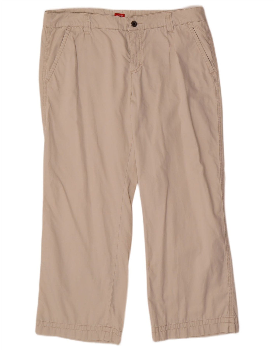 Pantaloni corti dritti da donna ESPRIT UK 16 Large W34 L26 Cotone beige