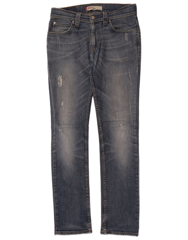 Levi's Uomo 511 Jeans slim effetto consumato W33 L34 Blu
