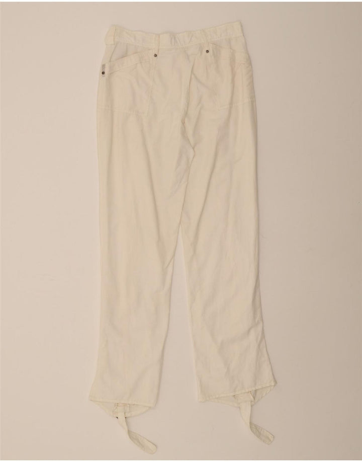TRUSSARDI Womens Straight Casual Trousers IT 44 Medium W32 L32 Off White Vintage Trussardi and Second-Hand Trussardi from Messina Hembry 