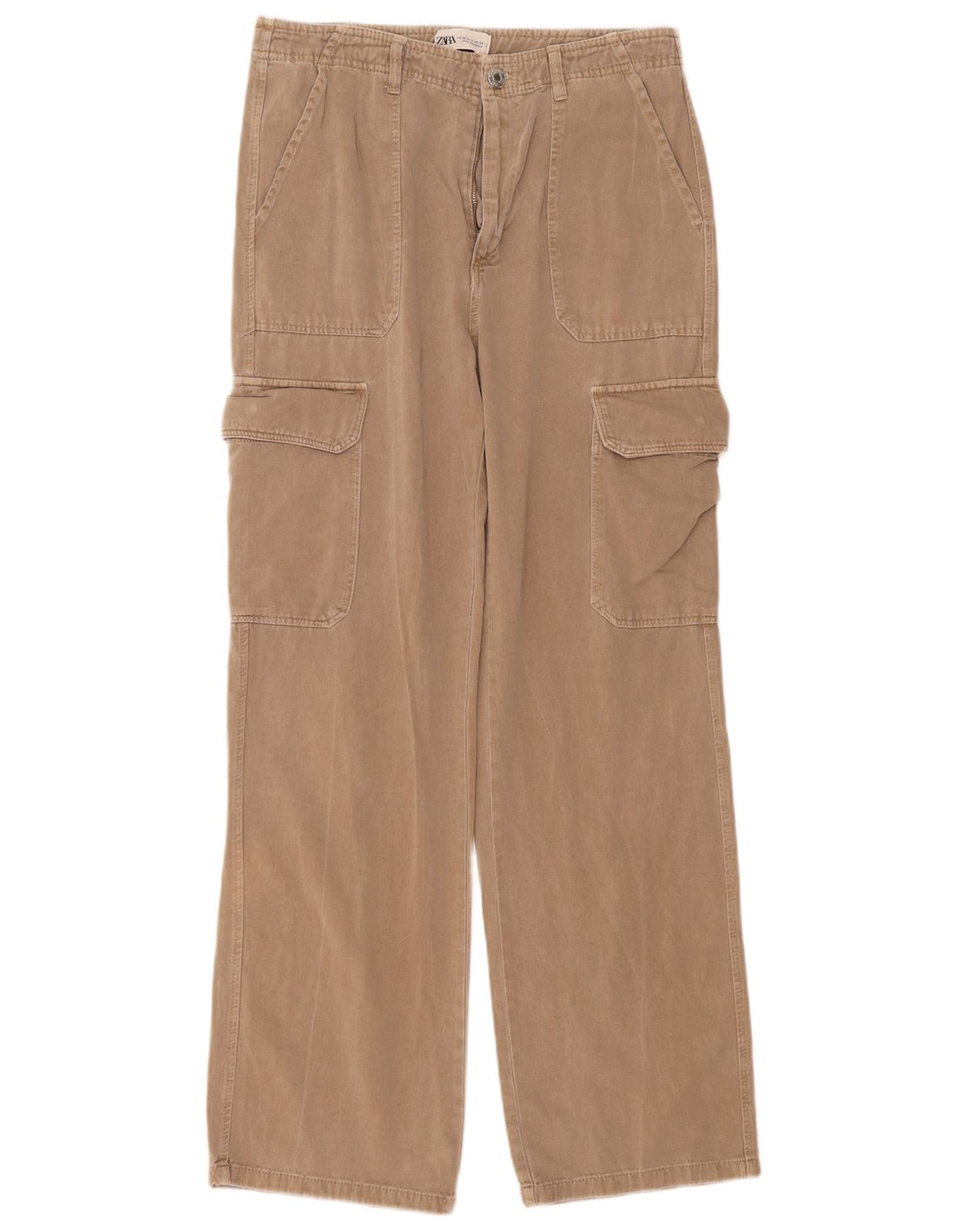 Pantaloni cargo dritti da donna Zara EU 40 medi W30 L31 Beige