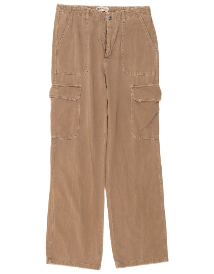 Pantaloni cargo dritti da donna Zara EU 40 medi W30 L31 Beige