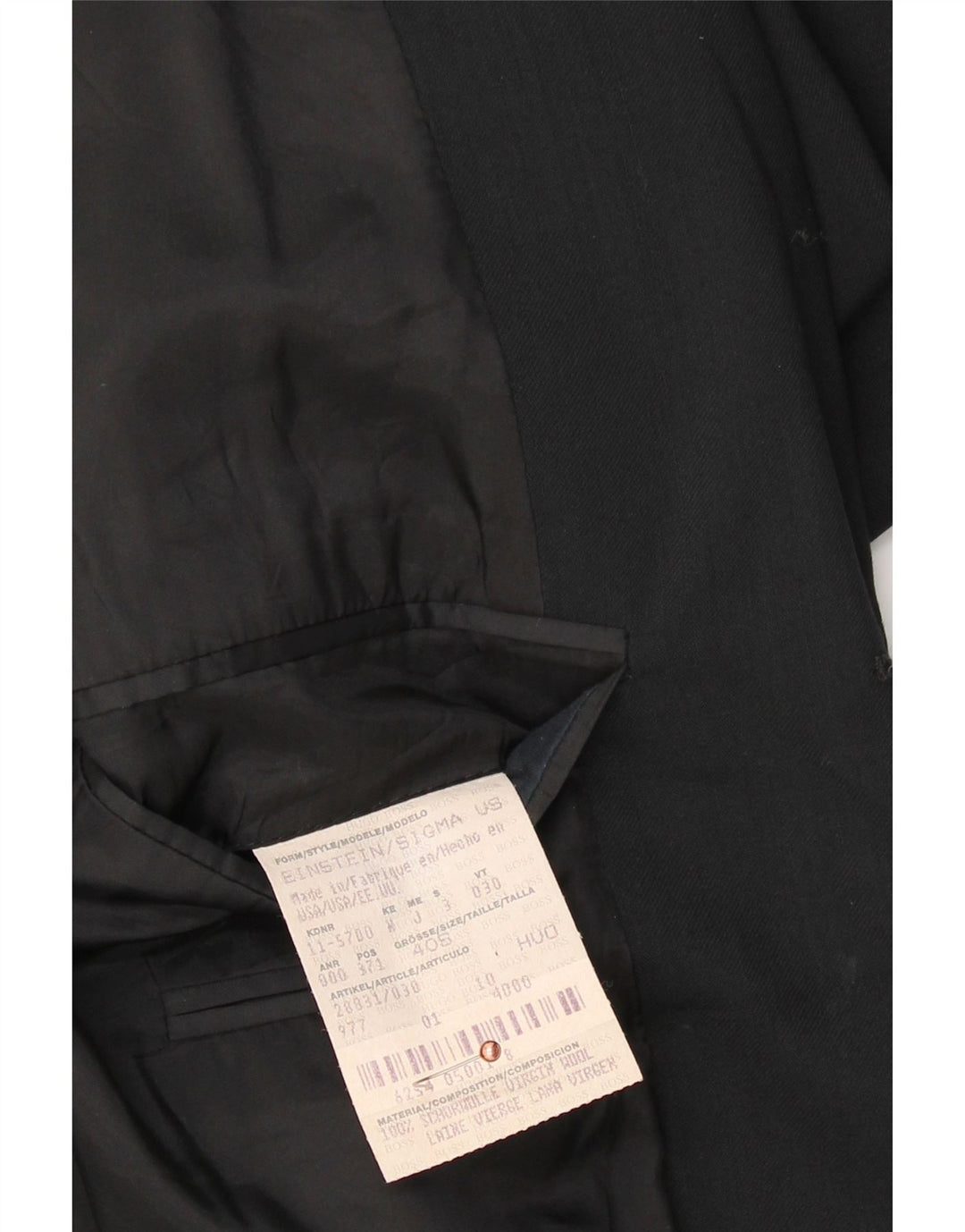 HUGO BOSS Mens 3 Button Blazer Jacket UK 40 Large Black Virgin Wool Vintage Hugo Boss and Second-Hand Hugo Boss from Messina Hembry 