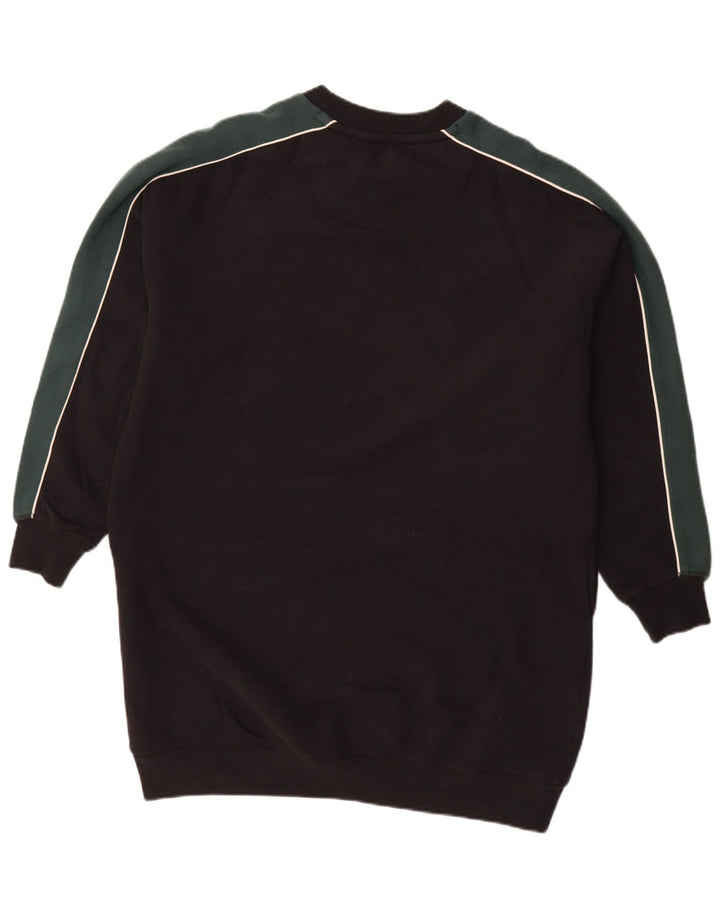 JACK WILLS Abito maglione grafico oversize da donna UK 12 Medio Nero