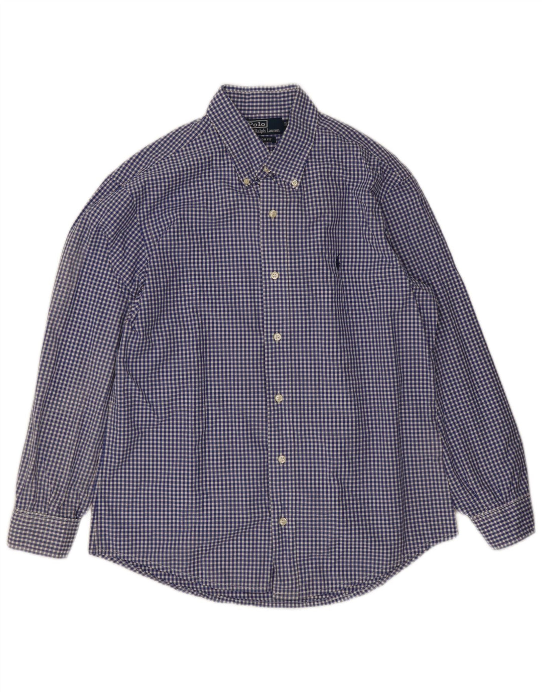 Polo Ralph Lauren Camicia da uomo Taglia 39 15 1/2 Medium Blu Navy a quadretti