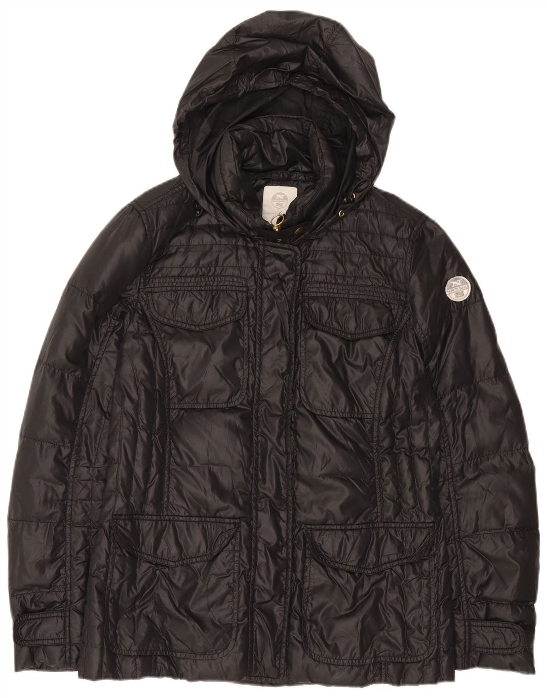 Giacca imbottita con cappuccio da donna North Sails UK 16 Large nera in poliammide