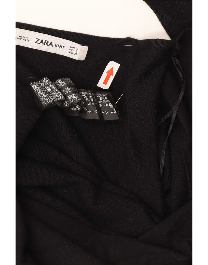 Maglione cardigan aperto da uomo Zara UK 10 piccolo in viscosa nera