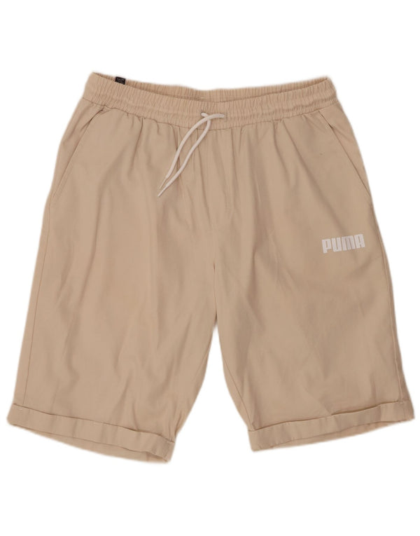 Pantaloncini sportivi da uomo PUMA grandi in cotone beige