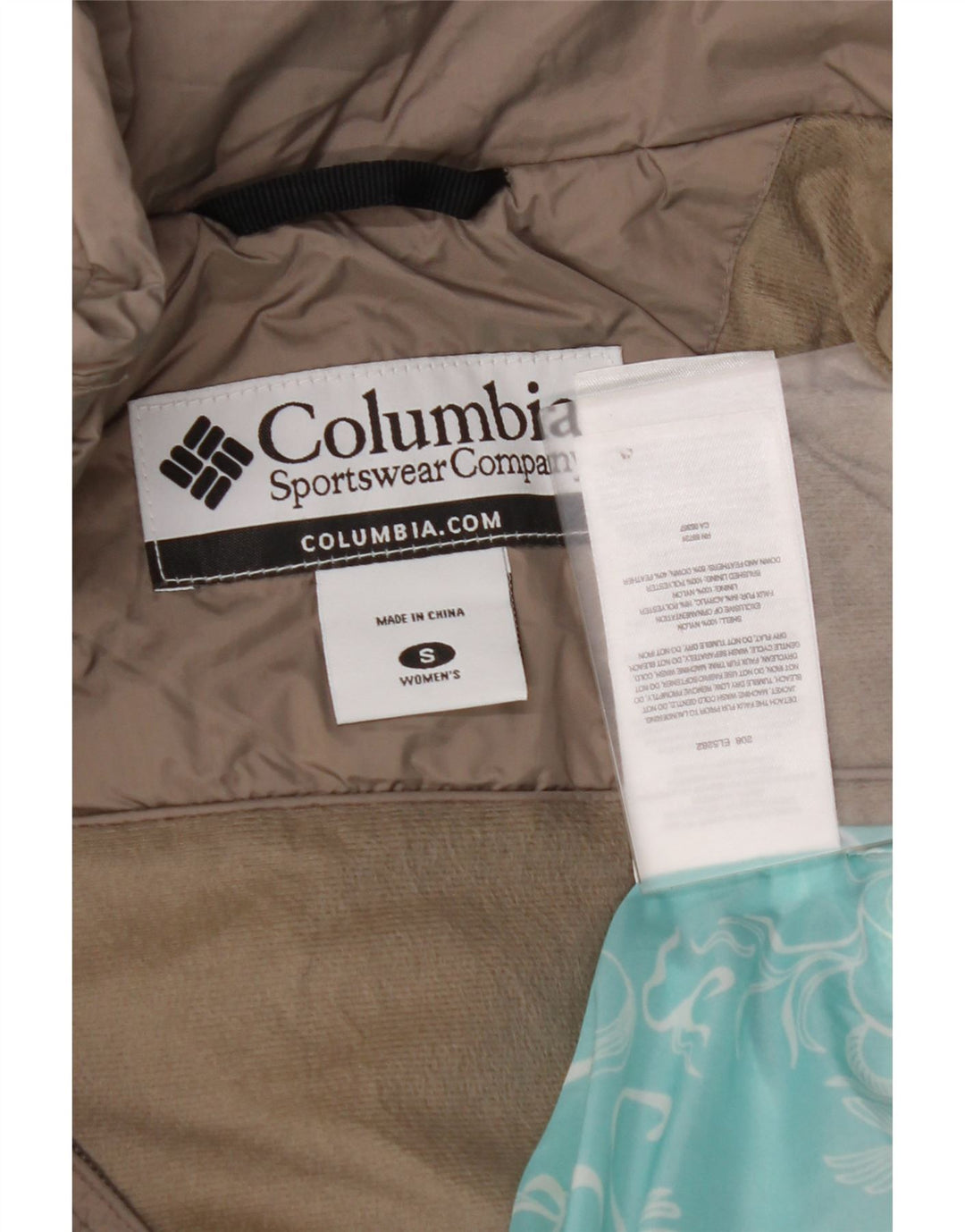 Giacca imbottita oversize con cappuccio da donna COLUMBIA UK 10 piccola in nylon grigio