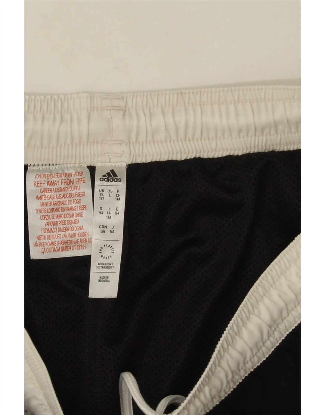 Pantaloncini sportivi Adidas da ragazzo 13-14 anni in poliestere color block nero